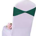 Spandex Emerald Green Chair Sashes 50 Pcs Dark Green Sashes Bows Elastic Chair Cover Bands Ties Without Buckle for Wedding Party Events Ceremony Birthday