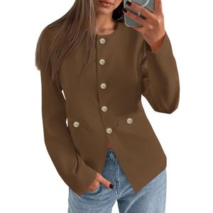 PRETTYGARDEN Women's 2026 Fall Blazers Button Down Fitted Lightweight Dressy Work Suit Jackets Trendy Business Casual Outfits