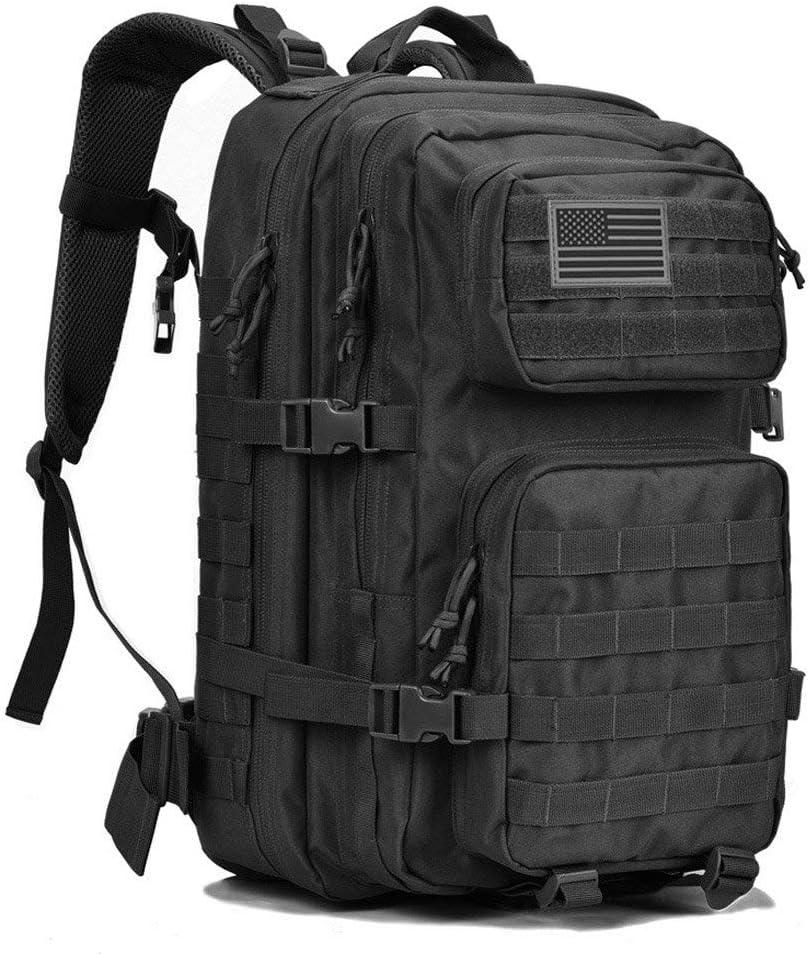 REEBOW GEAR Military Tactical Backpack Large Army 3 Day Assault Pack Molle Bag Backpacks (Black)