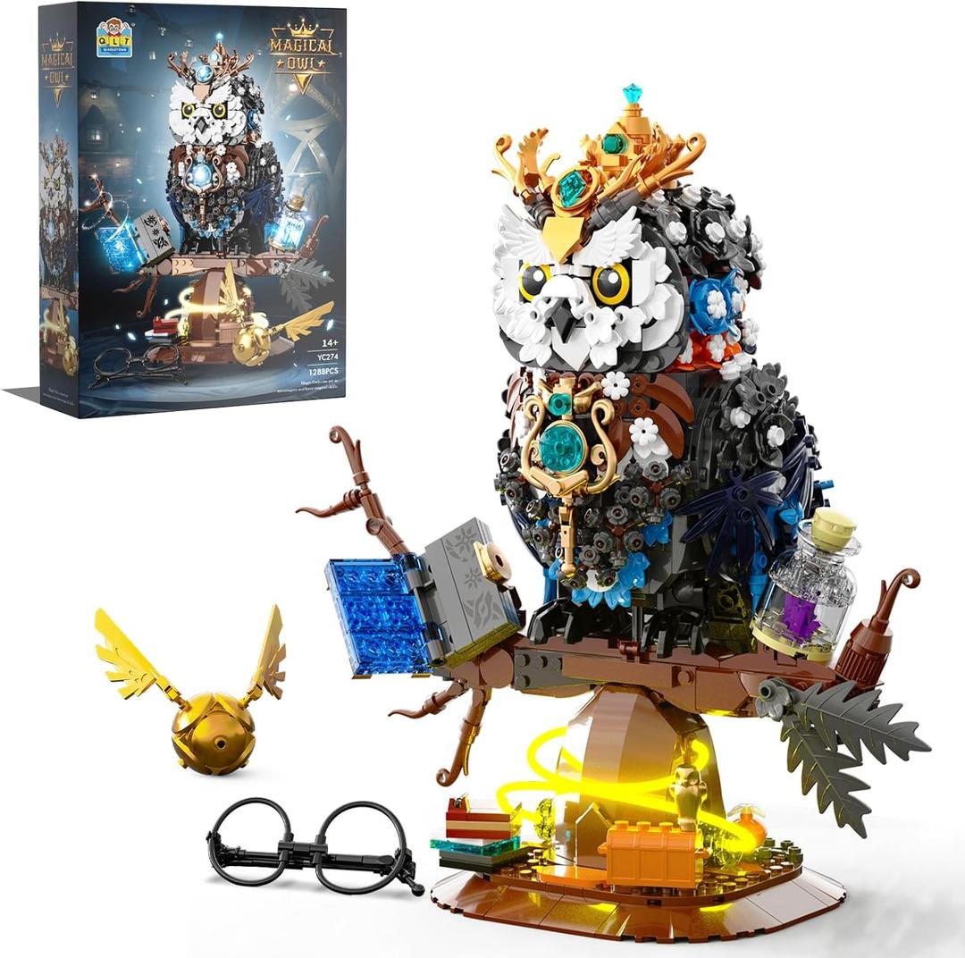 Ideas Magic Owl Flower Animal Building SetCollectible Bird Model, Compatible with Lego for Adults, Creative Gifts for Adults or Teens Kids 14+ (1288 Pcs)