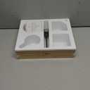 Couch Caddy with Cup Holder | Bamboo Couch Cup Holder Tray for Drinks, Snacks & Remotes | Couch Tray for Bed, Car Seat & Beach Organizer (White)