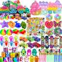 118 Pcs Party Favors for Kids, Pop Fidget Treasure Box Toys, Classroom Prizes, Pinata Filler Goodie Bag Stuffers, Treasure Chest Carnival Prizes, Prize Box Bulk Toys for Boys Girls 48