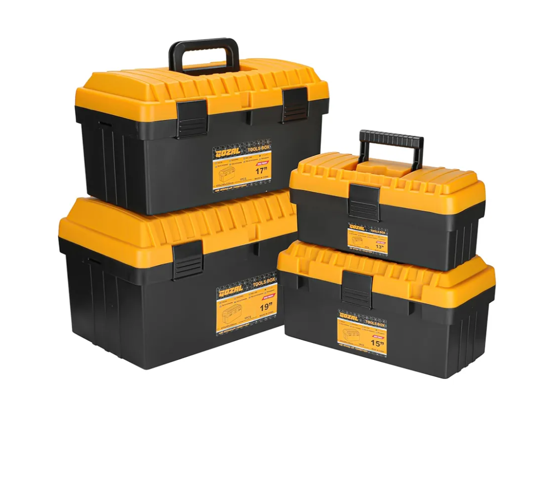 Toolbox Set (13 "15" 17 "19", 4 pieces) - Toolbox Storage Manager with Removable Tray, Suitable for DIY, Home Repair, Garage, RV, Student Use, Compact and Portable