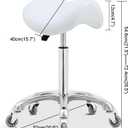 Antlu Saddle Stool Chair for Massage Clinic Spa Salon Cutting, Saddle Rolling Stool with Wheels Adjustable Height (White), without Backrest