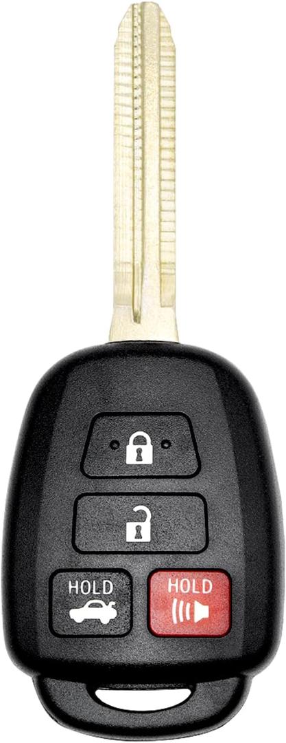 Key Fob Replacement for 2014-2017 Toyota Camry/ 14-19 Corolla/ 16-18 Tacoma Car Keyless Entry Remote Control, HYQ12BDM HYQ12BEL, 4 Buttons