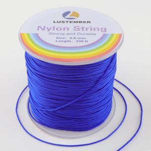 0.8mm Nylon String, Strong Bracelet String, Durable Nylon Cord for Jewelry Making, Bracelets, Beading, Necklaces, Rattail Braiding, Kumihimo, Wind Chimes, Blinds and Handicrafts (Sapphire Blue)