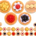 20Pcs Artificial Egg Tart Models 0.82In Mini Fake Egg Tart Food Props for Photography Dollhouse Kitchen Display and DIY Decoration