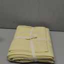 Queen Duvet Cover Set- 100% Washed Cotton 3 Pcs Soft Comfy Breathable Chic Linen Feel Bedding, 1 Duvet Cover and 2 Pillow Shams, Pale Yellow