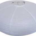 2Pcs White Oval Paper Lantern Lampshade, 19" Paper Lanterns Pendant Light Shade, Chinese Lanterns for Living Room, Bedroom, Hanging Party Decor(White-19inch-2PCS)