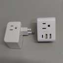 2 Pack European Travel Plug Adapter, International Power Plug Adapter with 3 Outlets 3 USB Charging Ports(1 USB C), Type C Plug Adapter Travel Essentials to Most Europe EU Spain Italy France Germany