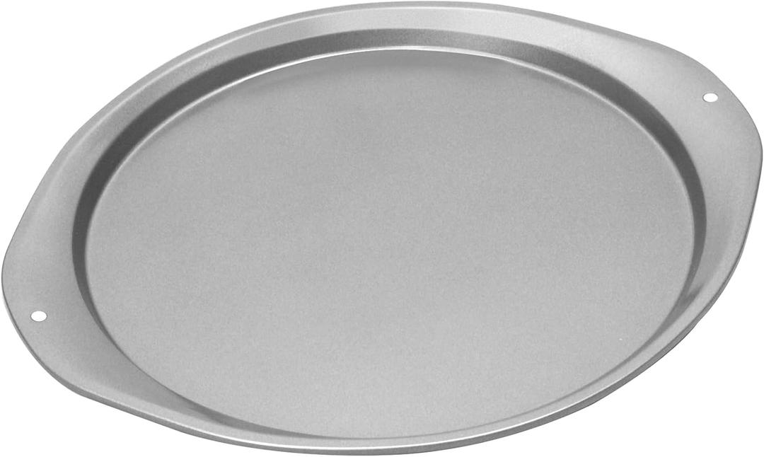 Pizza Pan - 14 Inch Nonstick Pizza Pan for Oven with Widen Handles for Cooking, Baking, and Grilling - Durable, Even Heating, Long-Lasting Kitchen Cookware (1, Grey)