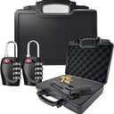 LAFENLIN TSA Approved Gun Case for Air Travel with Locks-Handgun Case Lockable 12.8 x 10 x 3.2 Inches, Water-Resistant Gun Carrying Case for Pistol, Plastic Hard Case with Foam (Size)