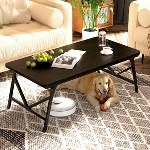 Folding Coffee Table, No Assembly Low Coffee Table, Floor Table Desk for Sitting on The Floor, Portable Floor Table for Living Room, Home, Caravan and Outdoor use, 39.4L x 19.7W x 15.8H