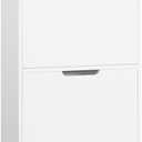 Haotian Slim Shoe Cabinet Entryway, Hidden Shoe Storage with Two Flip Drawers to Save Space, Freestanding Shoe Rack for Front Door, Entryway, Hallway (White)