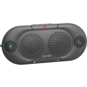 Besign BK06 Bluetooth 5.0 in Car Speakerphone with Visor Clip, Wireless Car Kit for Handsfree Talking, Motion Auto On, Siri Google Assistant Support, Dual 2W Speakers (Metal Gray)
