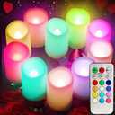 Multi Color Changing Votive Flameless Candles with Remote and Timer - Battery Operated Led Tea Light Candles，Set of 9 Colored Flickering Candles for Birthday, Wedding, Anniversary Easter Party Décor.