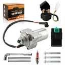 3 Bolt 12 Teeth Starter & Relay & CDI & Spark Plug for 50cc 70cc 90cc 100cc 110cc 125cc Chinese ATV Go Kart Dirt Bike Quad 4 Wheelers for TaoTao Jonway SunL Roketa SSR Most Chinese Brands (Silver)