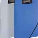 Oxford Clipboard Folio with Storage, 4 Pockets, Penholder, 2 Pack, 2 Color Combos (Gray/Black, Blue/Black), Great Nursing, Office, Classroom Clipboard (82177)