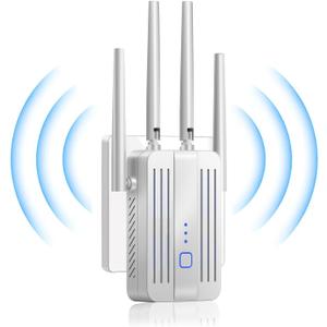 WiFi Extender Signal Booster for Home: 2026 Internet Repeater Long Range Up to 9995 Sq. Ft. Whole Home WiFi Coverage (White)