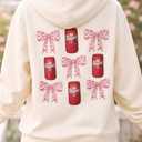 RoseSeek Girl's Bow Graphic Cute Hoodies Long Sleeve Hooded Pullover Sweatshirts Fall Outfits 13Y