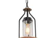 Giluta Simple Pendant Light Retro Island Pendant Lighting Fixture, Farmhouse Kitchen Hanging Ceiling Light with Glass Shade for Bedroom Living Room Bathroom (P0039)