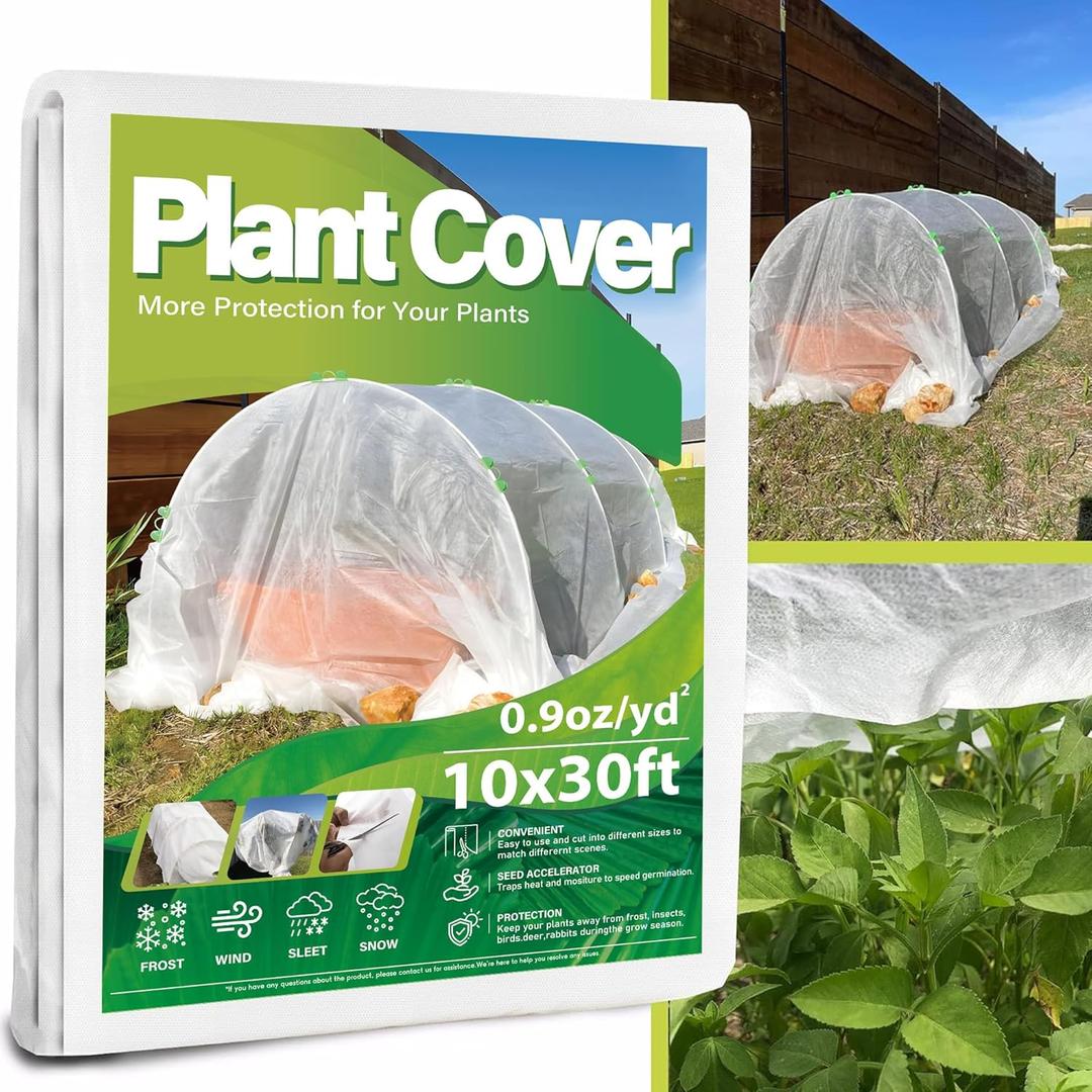 Plant Covers Freeze Protection 10x30ft Frost Cloth Blanket Floating Row Cover for Winter Protection 0.9 oz/yd