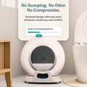 Petcove PurrTek Automatic Litter Box Self Cleaning 5GHz Wi-Fi, Odor Control | Quiet Operation with App Sealed Waste Bin, Advanced Safety Sensors, Auto Smart Self Cleaning Cat Litter Box for Multiple Cats, Large