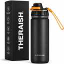 18 oz Insulated Water Bottle, Triple-Wall Vacuum Insulated Stainless Steel Water Bottle with FreeSip Spout, Flip Lid & Carry Strap, Wide Mouth, Leak-Resistant, BPA-Free, Matte Black