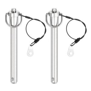 uxcell 2 Pcs Quick Release Pin, 1/2" x 4" (Dia. x L) Push-Button Ball Locking Pin, 304 Stainless Steel, Silver
