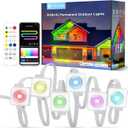 Permanent Outdoor Lights,120ft 80LEDs Permanent Outdoor Lighting,RGB+IC Smart Eaves Lights IP67 Waterproof for Halloween,Christmas,Holiday,Party,Compatible with Alexa,Google