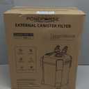 PONDFORSE 225GPH Canister Filter, External Aquarium Filter Ultra-Quiet Water Circulation Cleaning Machine with Media for Fish Tanks and Aquariums Up to 55 Gallons (225GPH)