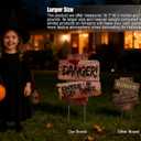 Halloween Decorations, 3 Pack 19" x 16" Yard Signs Stakes Props Outdoor Decor Scary Zombie Vampire Graves Holiday Party Supplies