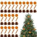 60 Set Christmas Tree Decorations Natural Pine Cones Dried Orange Slices Cinnamon Sticks Hanging Ornaments DIY Handmade Crafts with Hemp Rope and Plastic Needle for Fireplace Wall Xmas Tree Decor