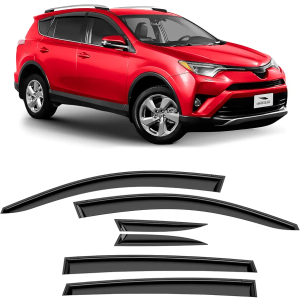 Tape-on Extra Durable Rain Guards for Toyota RAV4 2013-2018, Window Deflectors, Vent Window Visors, 6 Pieces - 100466