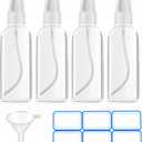 4 Pack 1 Oz (30ml) Mini Spray Bottles Clear Travel Size Spray Bottles Leak Proof with Funnels and Labels