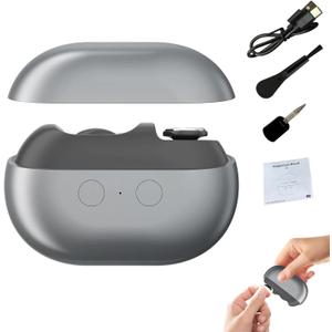 Easy Clip Smart Nail Clipper,New 3 in 1 Easyclip Electric Nail Clippers for Seniors,Automatic Nail Clipper with LED Light & Nail Scraps Storage,Toenail Trimmer for Thick Nails,Seniors,Adult(Gray)