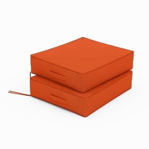 Tounosnt Patio Chair Cushions 22"x22"  Inch Waterproof Outdoor Seat Cushions for Patio Furniture, Outdoor Sofa Couch Pads with Ties & Handle, Set of 2, Orange