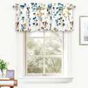 DriftAway Sylvia Floral Botanical Herbs Watercolor Printed Pattern Lined Blackout Thermal Insulated Window Curtain Valance Rod Pocket Single 52 Inch by 18 Inch Plus 2 Inch Header Multi