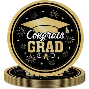 2026 Graduation Party Decorations, 50 Count Paper Plates for Congratulation Party Decor Supplies, Disposable Dinner Plates for College, High School, PhD, Nurse, Law School Graduations, 9 inch