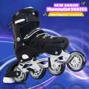 Inline Skates for Adults Men Women, Adjustable Aggressive Durable Roller Blades with Giant Wheels, High Performance Skates for Male Female Black Size 10 11 12