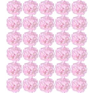 FagusHome Silk Hydrangea Heads 30 Pcs Artificial Flowers Only Heads No Stems Fake Hydrangea Flowers for Home Wedding Decor No Stems (Light Pink)