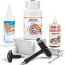 Skate Bearing Cleaning Kit Portable Complete Bearing Maintenance System with Cleaning Bottle, 200ml Cleaner, 100ml Lubricant Oil, Bearing Press Puller & T Tool for Skateboard & Roller Skates