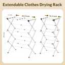 Clothes Drying Rack,Expandable Collapsible Heavy Duty Metal Laundry Standing Rack for Air Drying Clothing,3-Tier Portable Space Saving Clothing Rack for Laundry Indoor Outdoor(White), 28.9"W x 15"D x 39.8"H