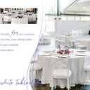 Showgeous 10 Pack White Round Tablecloth 108 Inch Polyester Table Cloth for Tables - Washable Decorative Fabric Covers for Wedding, Dining, Party, Banquet, Buffet