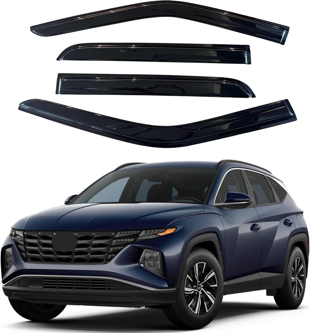 IG Window Visors Fit for 2022-2026 Hyundai Tucson, Out-Channel Rain Guards Vent Wind Deflectors 4PC, Car Accessories for 22-26 Tucson