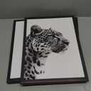 Framed Stockholm Style Canvas Wall Art Set of 3 Black and White Fashion Leopard Print Lips, Preppy Room Aesthetic Cheetah Wall Decor for Girls Bedroom Apartment or Dorm12x16 Inch Black Wood Frame