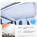 Wigoo 2025 Upgrade Tesla Model Y Sunshade Roof [Never Sag, Nano Ice-Crystal Coatings] 3-Gen Heat Insulation Glass Roof Sun Shade, Accessories for Tesla Model Y 2020~2025, Tesla Interior Gray
