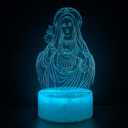 JOCHUI 3D Our Lady Night Light, Virgin Mary Illusion Table Lamp with 16 Colors Remote Control Touch Lamp LED USB Night Light Desk Lamps Room Decorations Home Decor Christian Light