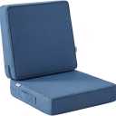 Outdoor Cushions, Outdoor Chair Cushions 24x24x4 Inch, Cushions for Outdoor Furniture with Removable Cover, Waterproof & Fade Resistant Outdoor Seat Cushions for Patio, Lawn, Denim Blue
