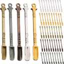 50 Pcs Mini Spoons Metal Shovel Spoon Set Multicolor Mini Shovel Home Supplies for Cooking Baking and Medicine Ideal for Pendants Necklace Crafting and More